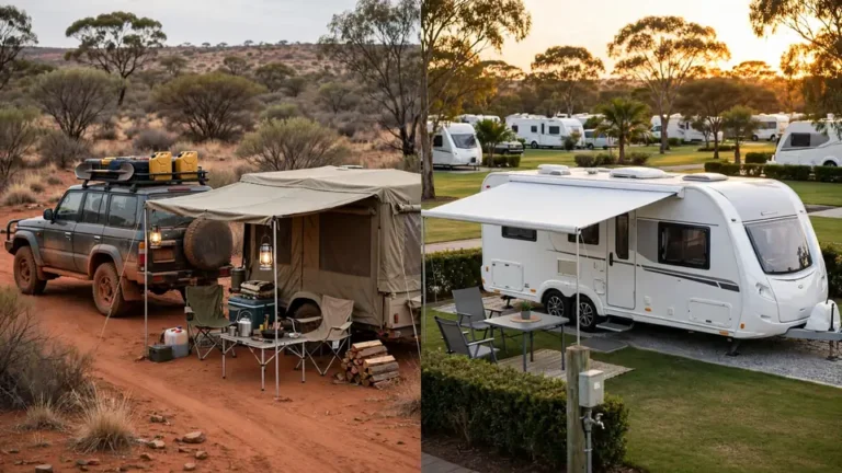 Camper Trailer vs Caravan: An Honest Guide for Aussie Buyers 10 Camper trailer vs caravan comparison — off-road camper trailer and touring caravan side by side