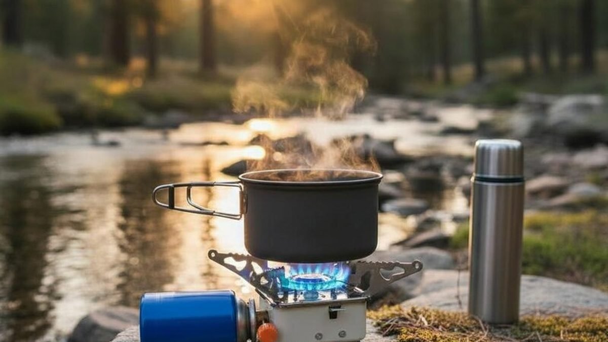 Best Camping Stoves Australia 2026 1 Camping stove boiling a billy at a campsite at sunrise