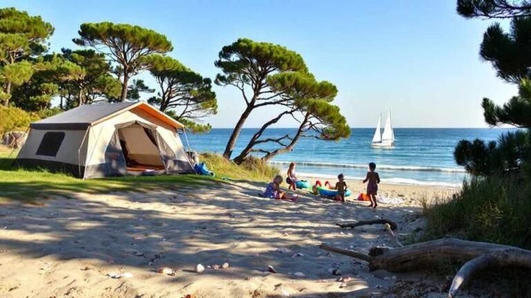 Best Family Tents Australia 2026 2 Large family camping tent with awning at an Australian beachside campground